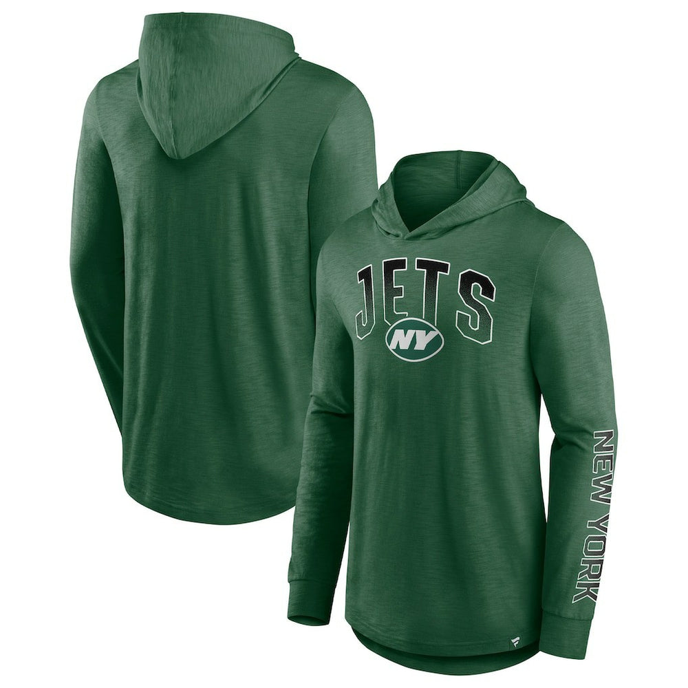 Fanatics New York Jets Front Runner Long Sleeve Hooded T-Shirt Green