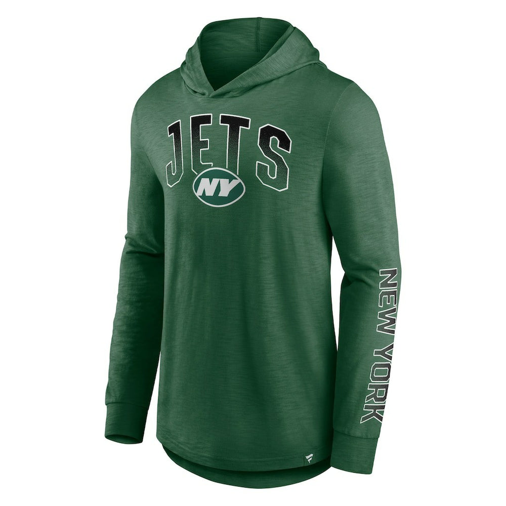 Fanatics New York Jets Front Runner Long Sleeve Hooded T-Shirt Green