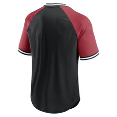 Fanatics Arizona Cardinals Second Wind Raglan V-Neck T-Shirt Black/Cardinal