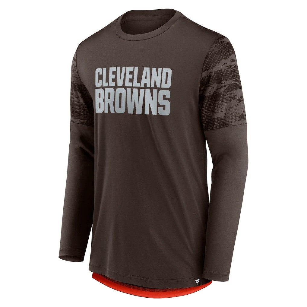 Fanatics Cleveland Browns Square Off Long Sleeve T-Shirt Brown/Orange