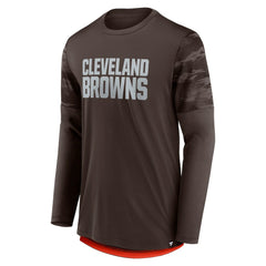 Fanatics Cleveland Browns Square Off Long Sleeve T-Shirt Brown/Orange