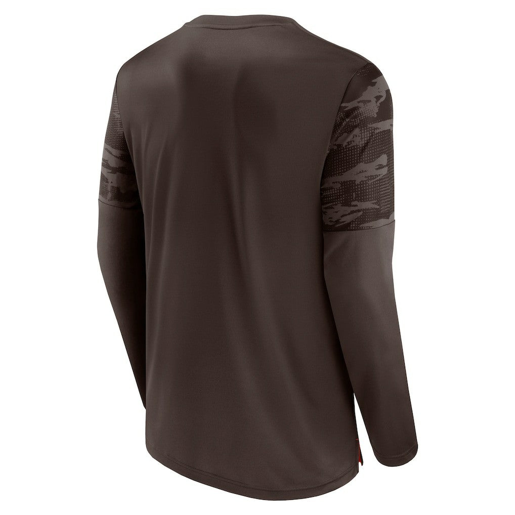 Fanatics Cleveland Browns Square Off Long Sleeve T-Shirt Brown/Orange