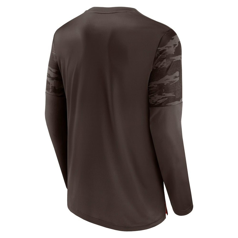 Fanatics Cleveland Browns Square Off Long Sleeve T-Shirt Brown/Orange