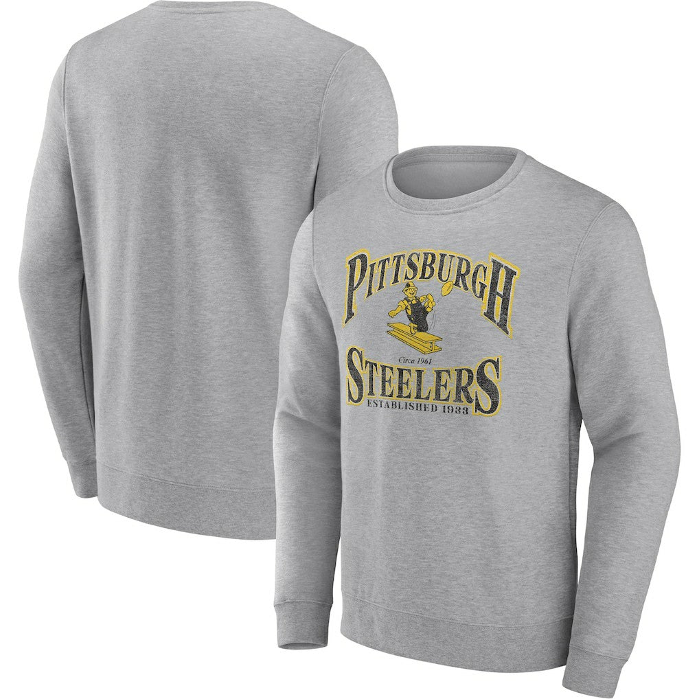 Fanatics Pittsburgh Steelers Playability Pullover Sweatshirt Heather Gray