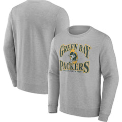 Fanatics Green Bay Packers Playability Pullover Sweatshirt Heathered Charcoal