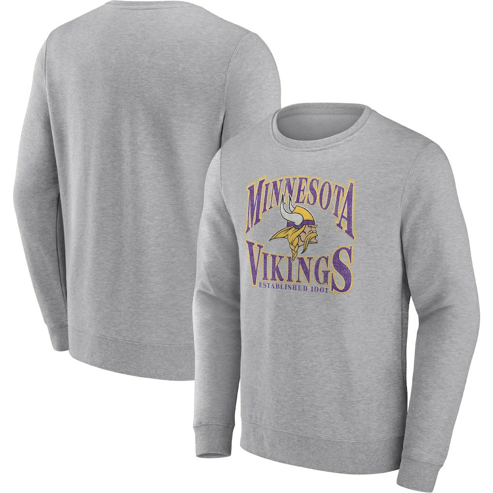 Fanatics Minnesota Vikings Playability Pullover Sweatshirt Heathered Gray