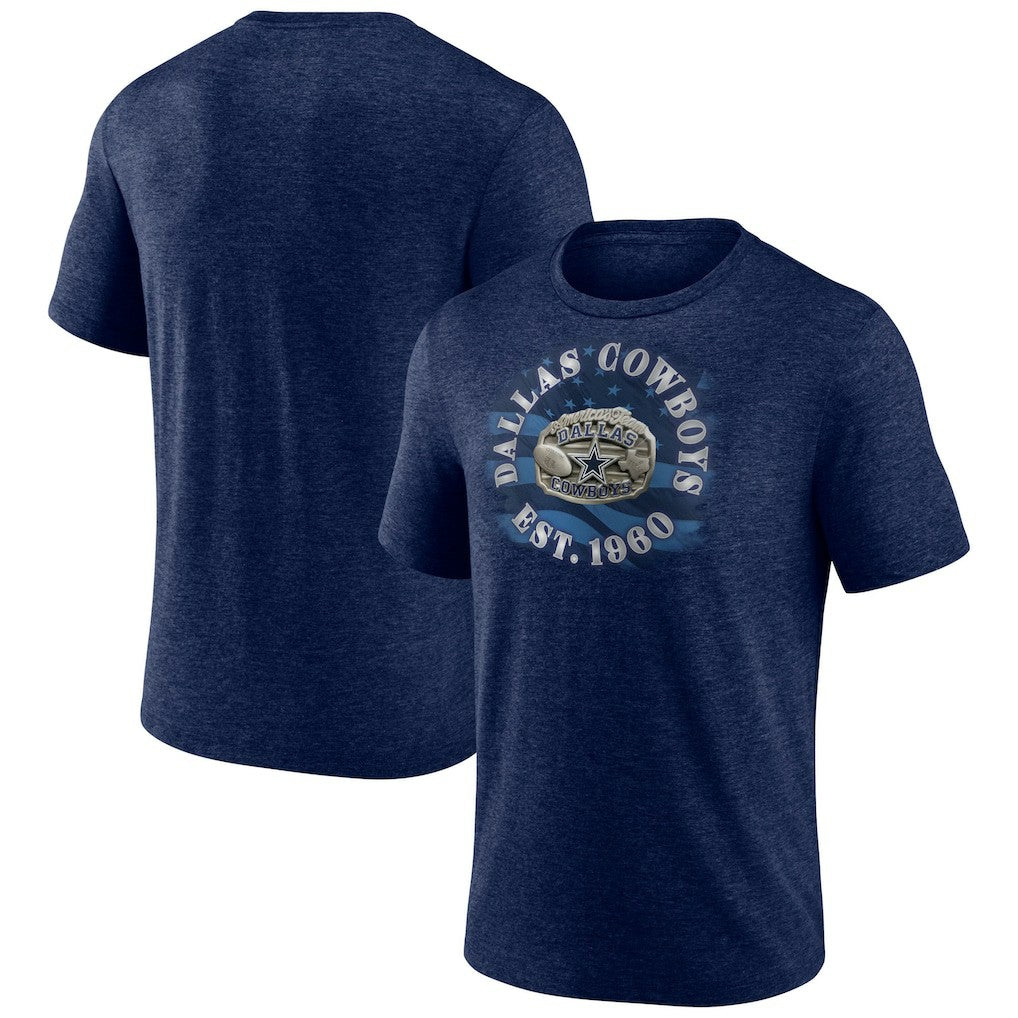 Fanatics Dallas Cowboys Sporting Chance Tri-Blend T-Shirt Heathered Navy