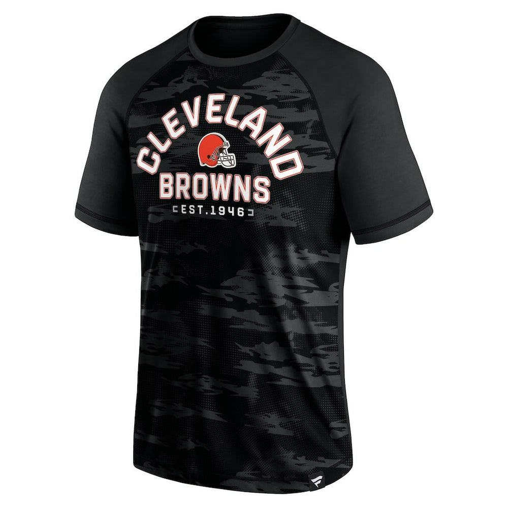 Fanatics Cleveland Browns Blackout Hail Mary Raglan T-Shirt