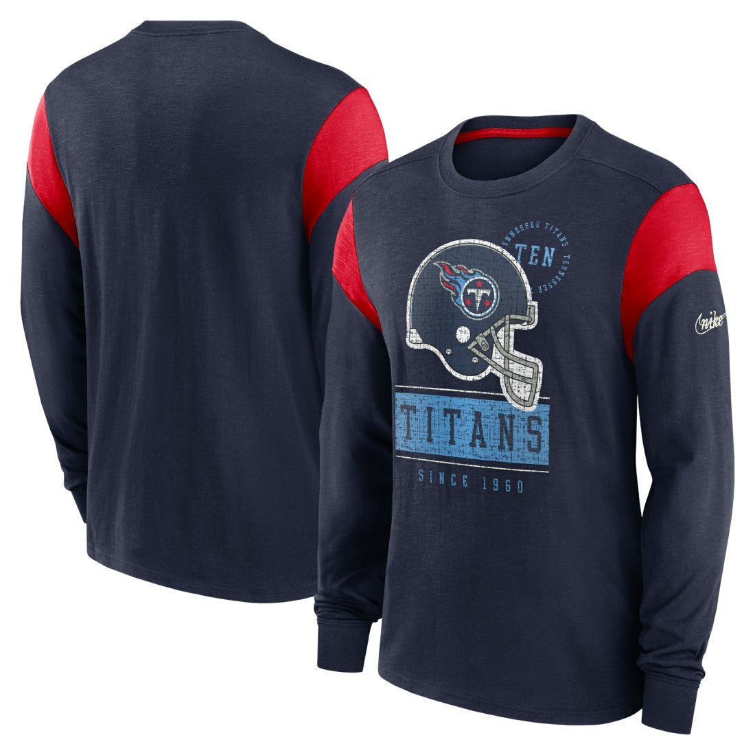 Nike Tennessee Titans Rewind Playback Helmet Long Sleeve T-Shirt Navy