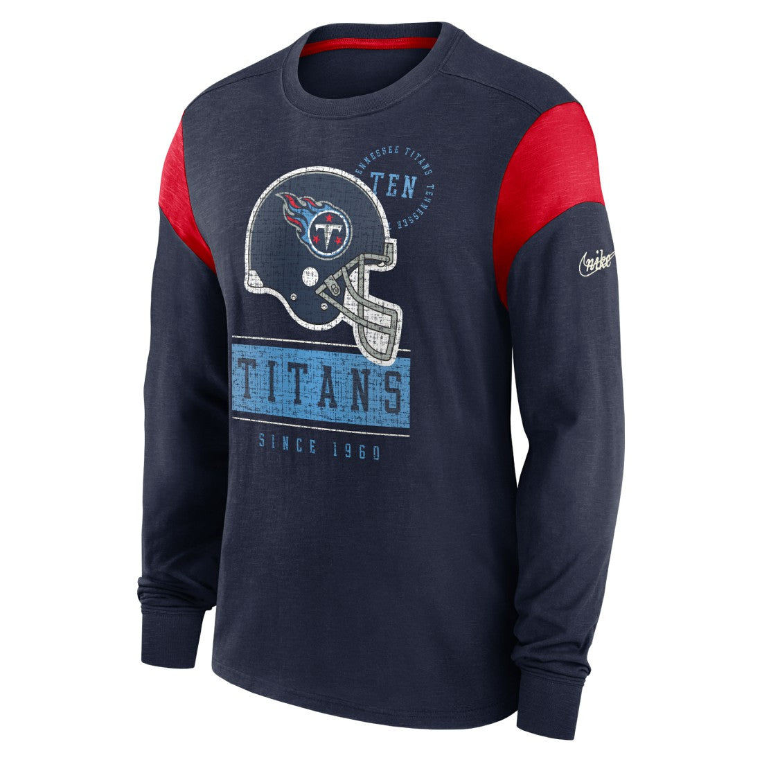 Nike Tennessee Titans Rewind Playback Helmet Long Sleeve T-Shirt Navy