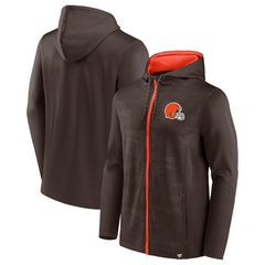 Fanatics Cleveland Browns Ball Carrier Full-Zip Hoodie Brown/Orange