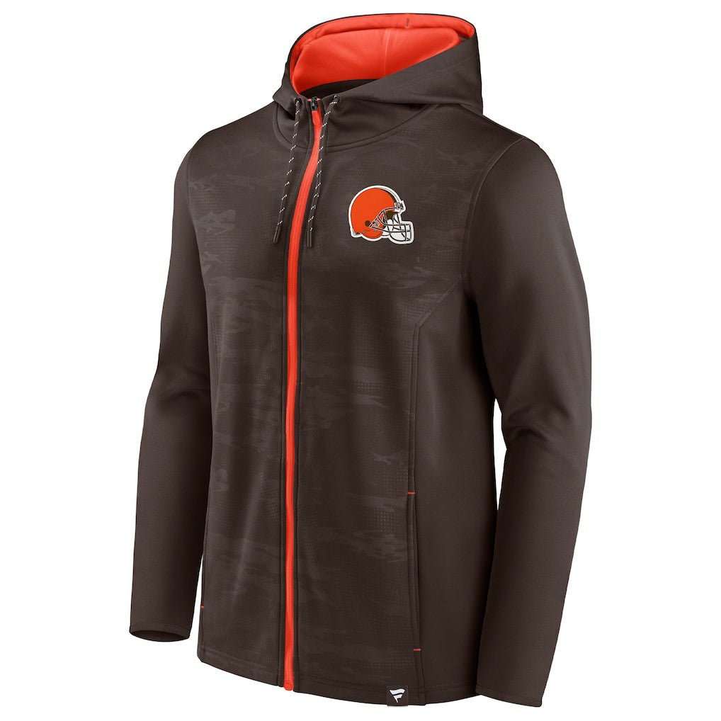 Fanatics Cleveland Browns Ball Carrier Full-Zip Hoodie Brown/Orange