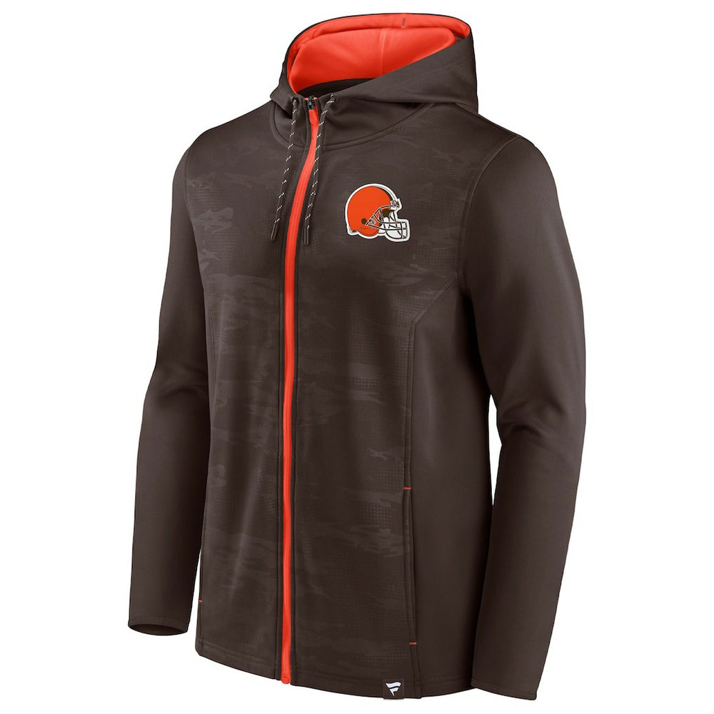 Fanatics Cleveland Browns Ball Carrier Full-Zip Hoodie Brown/Orange