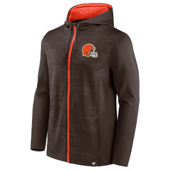 Fanatics Cleveland Browns Ball Carrier Full-Zip Hoodie Brown/Orange