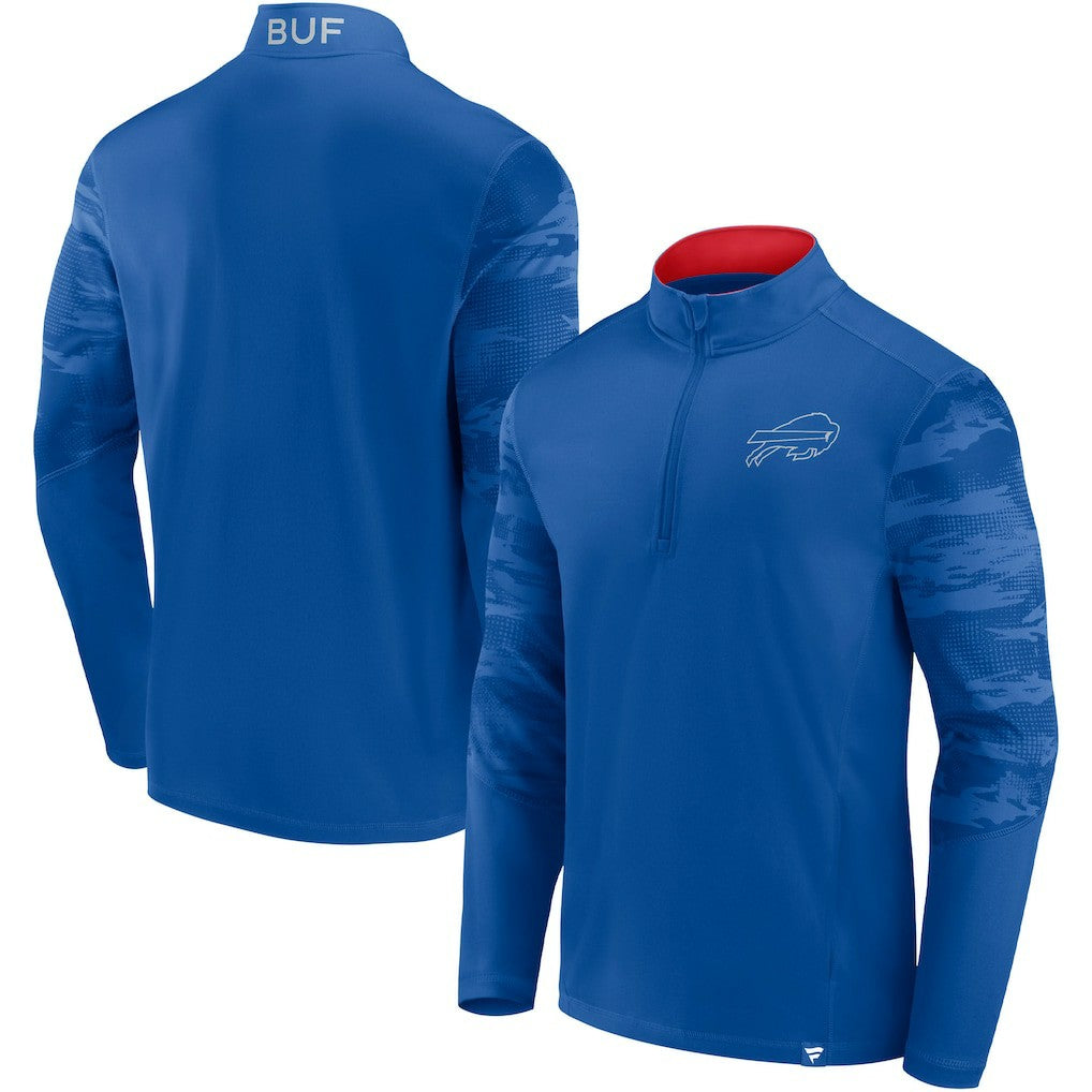 Fanatics Buffalo Bills Ringer Quarter-Zip Jacket Royal/Red