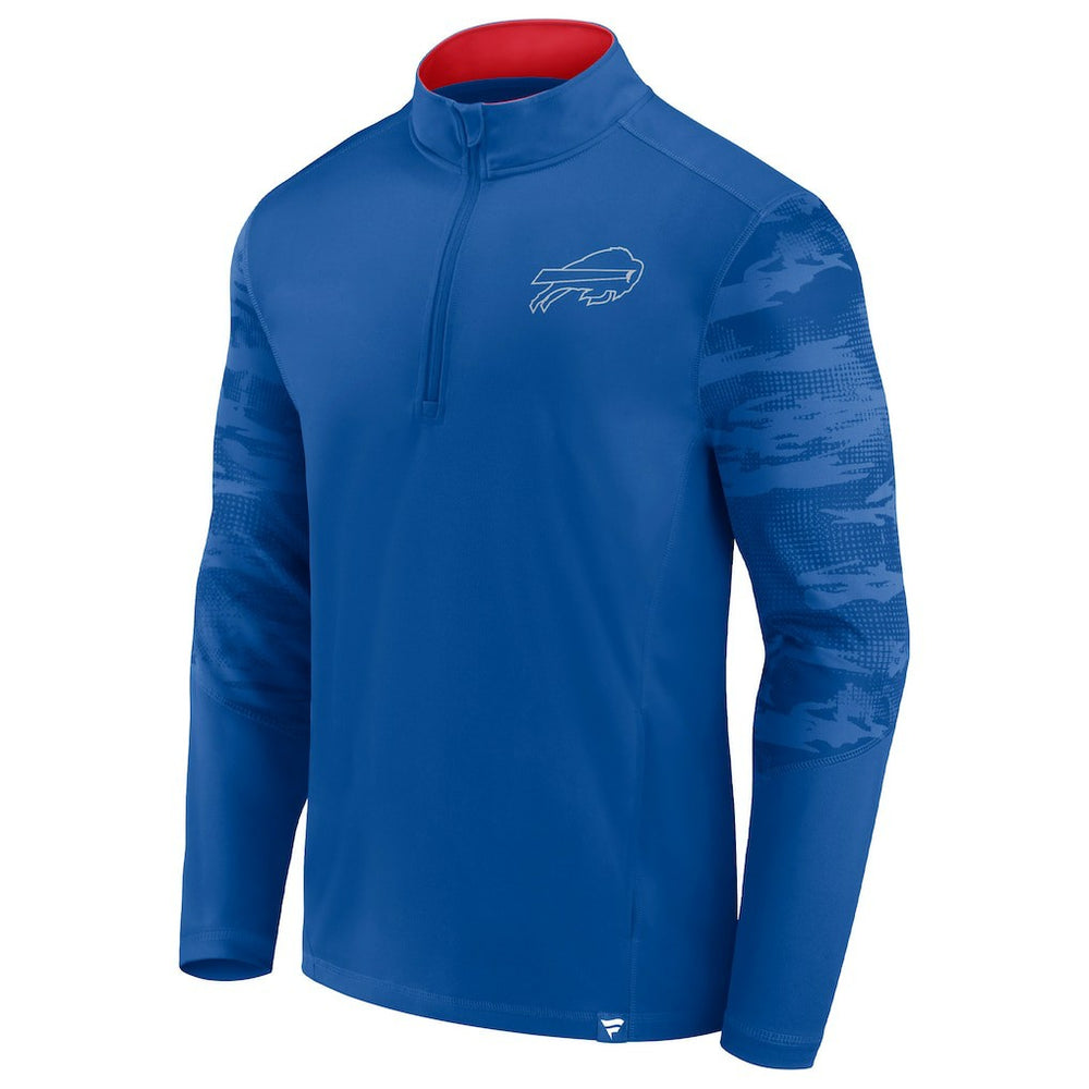Fanatics Buffalo Bills Ringer Quarter-Zip Jacket Royal/Red