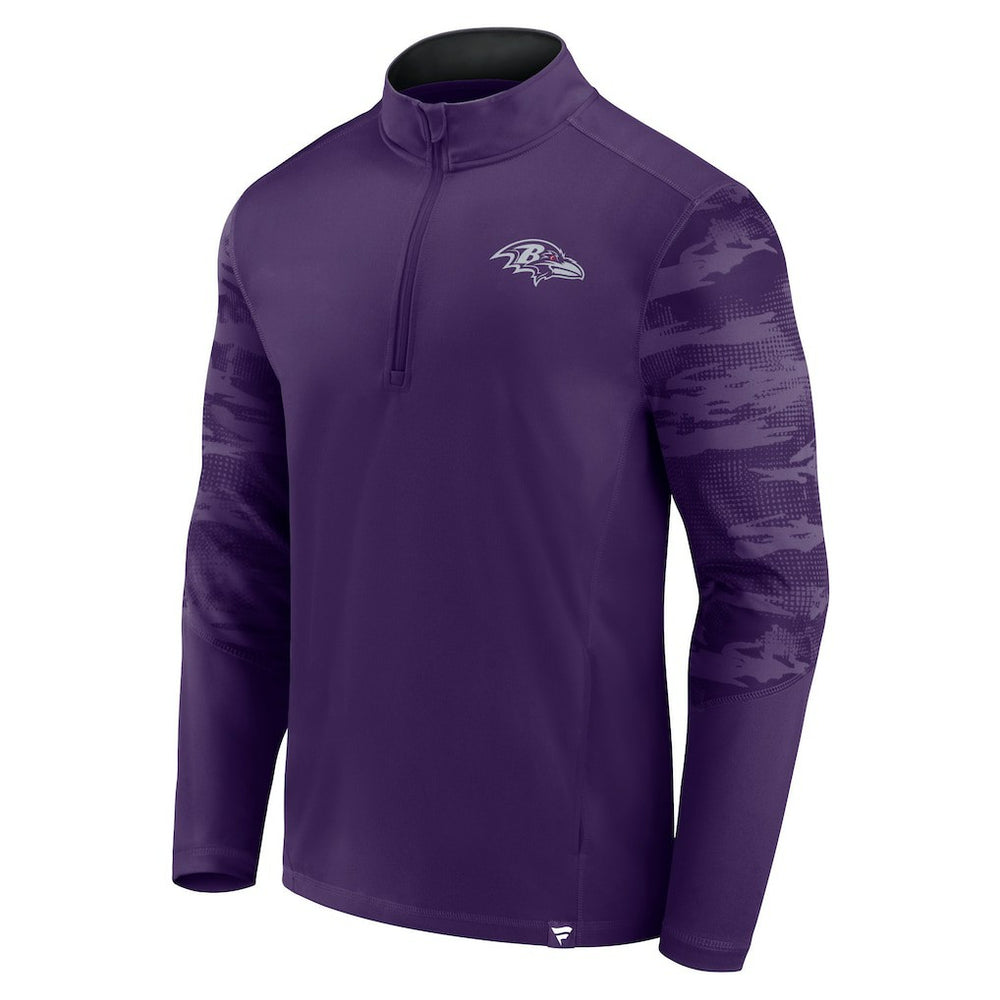 Fanatics Baltimore Ravens Ringer Quarter-Zip Jacket Purple