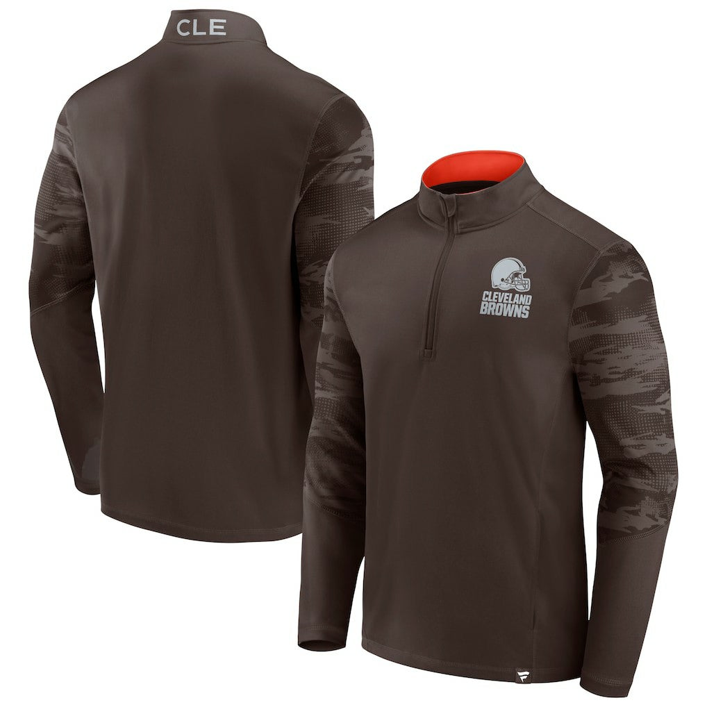 Fanatics Cleveland Browns Ringer Quarter-Zip Jacket Brown