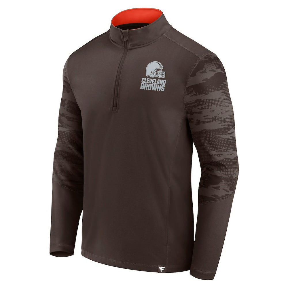 Fanatics Cleveland Browns Ringer Quarter-Zip Jacket Brown