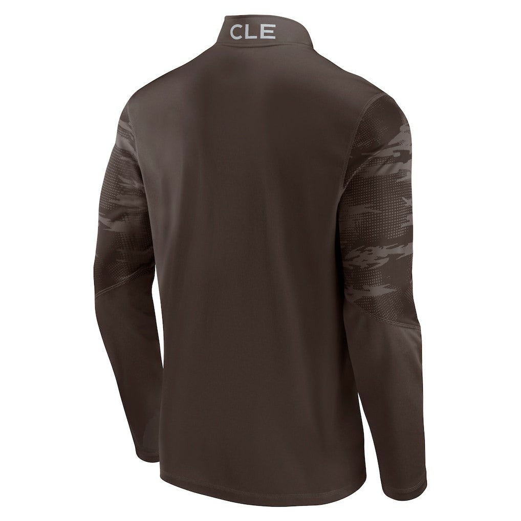 Fanatics Cleveland Browns Ringer Quarter-Zip Jacket Brown