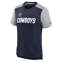 Nike Dallas Cowboys Color Block Team Name T-Shirt Heathered Navy/Heathered Gray