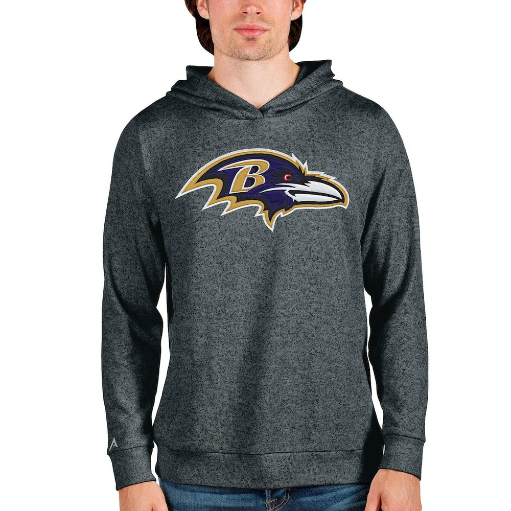 Baltimore Ravens Antigua Team Absolute Pullover Hoodie Heathered Charcoal