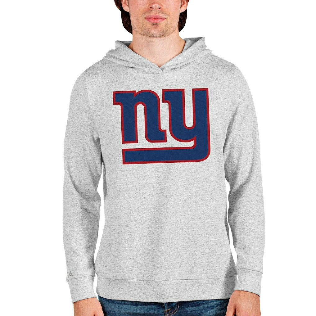 New York Giants Antigua Team Absolute Pullover Hoodie Heathered Gray