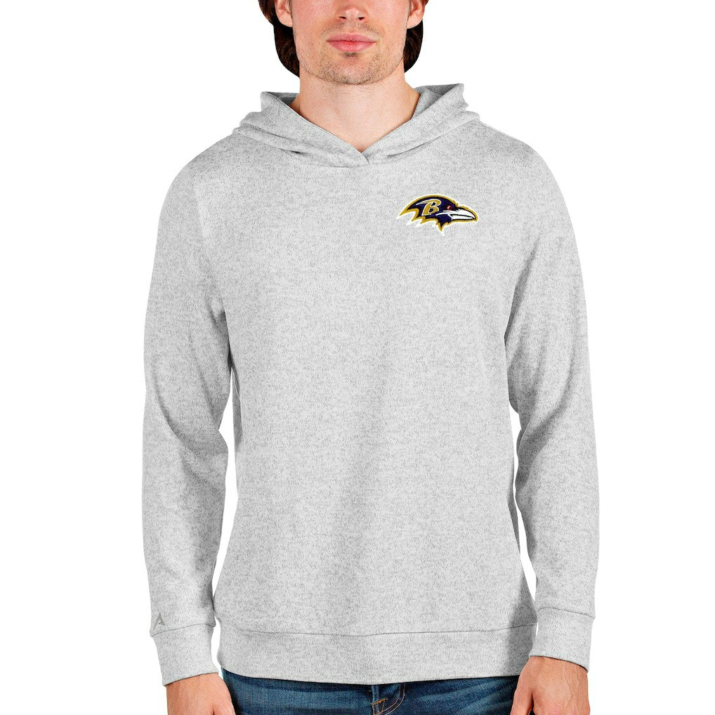 Baltimore Ravens Antigua Absolute Pullover Hoodie Heathered Gray