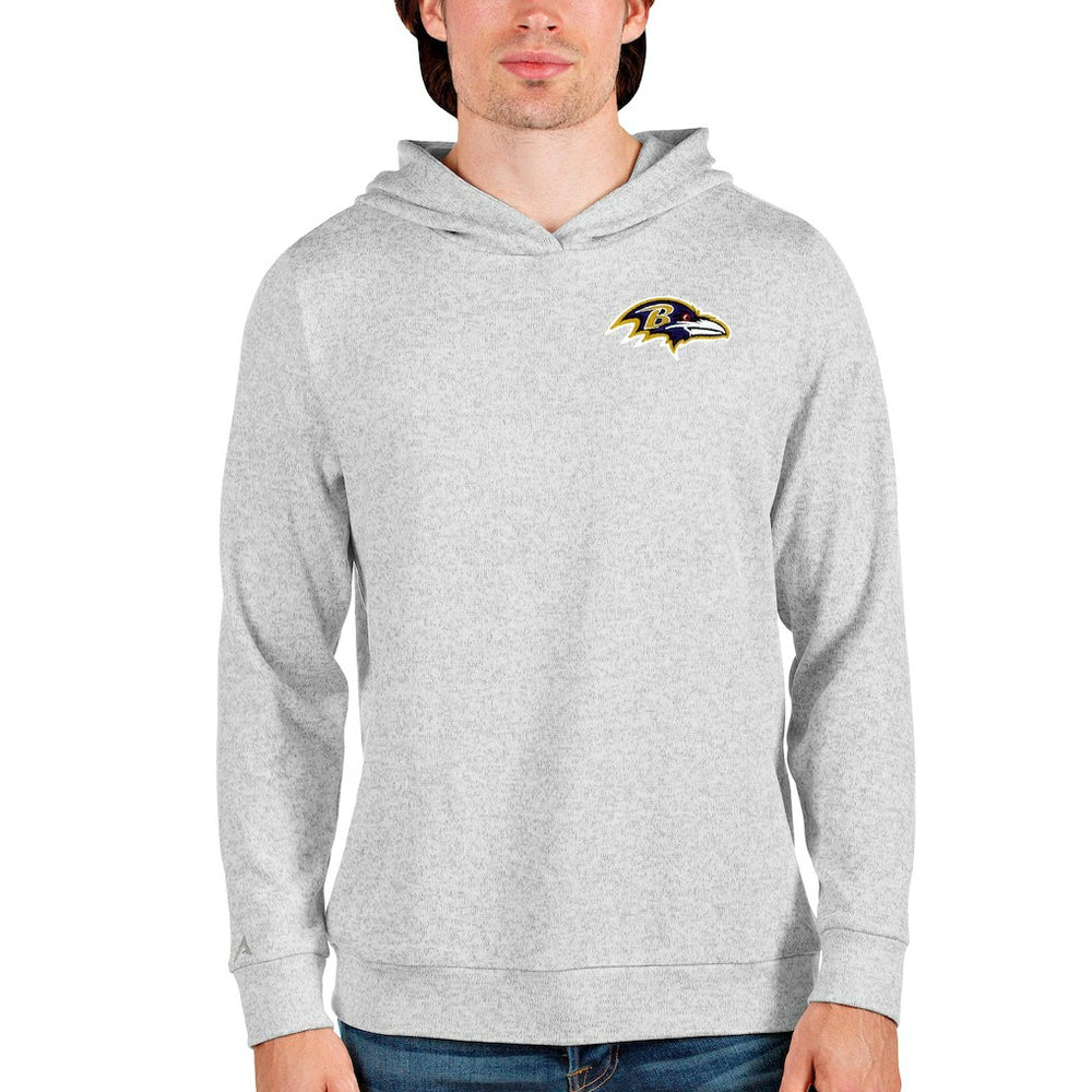 Baltimore Ravens Antigua Absolute Pullover Hoodie Heathered Gray