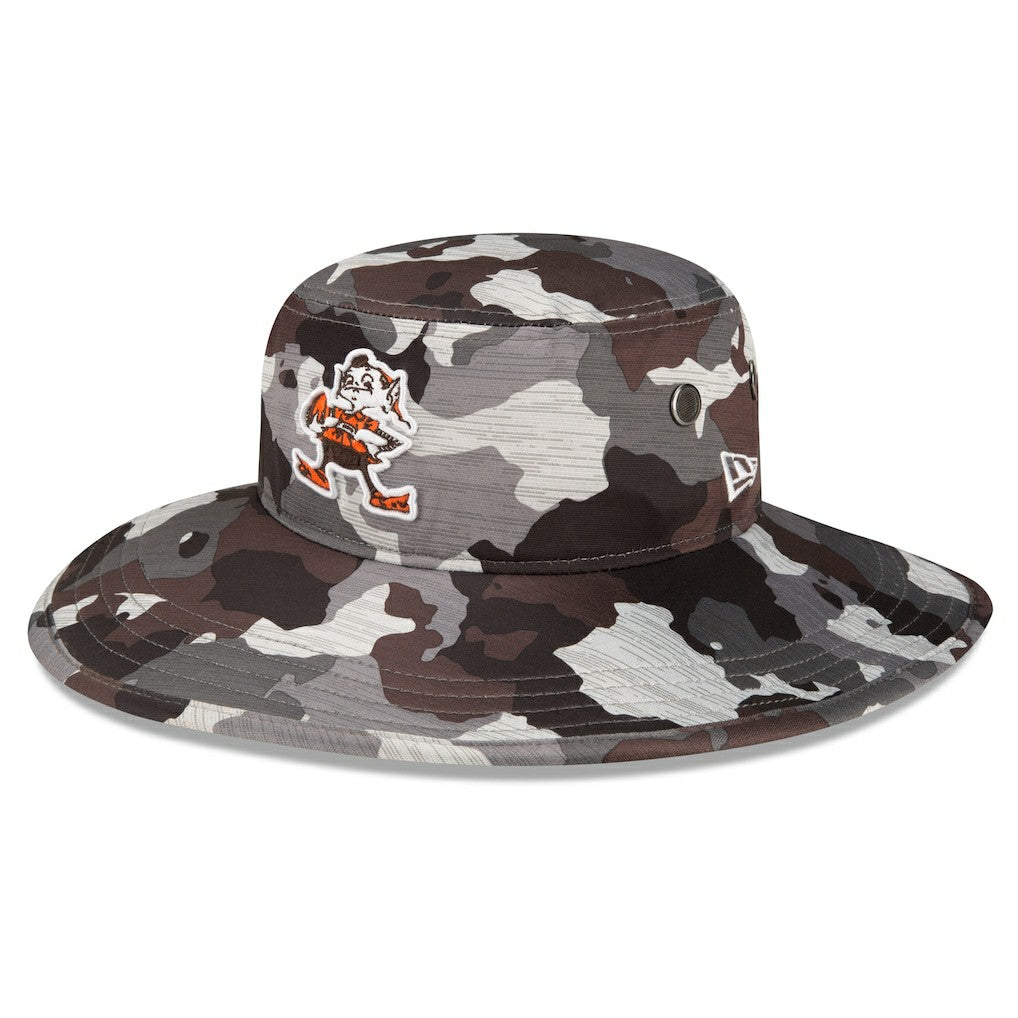 Cleveland Browns New Era 2022 NFL Training Camp Historic Logo Panama Bucket Hat Camo