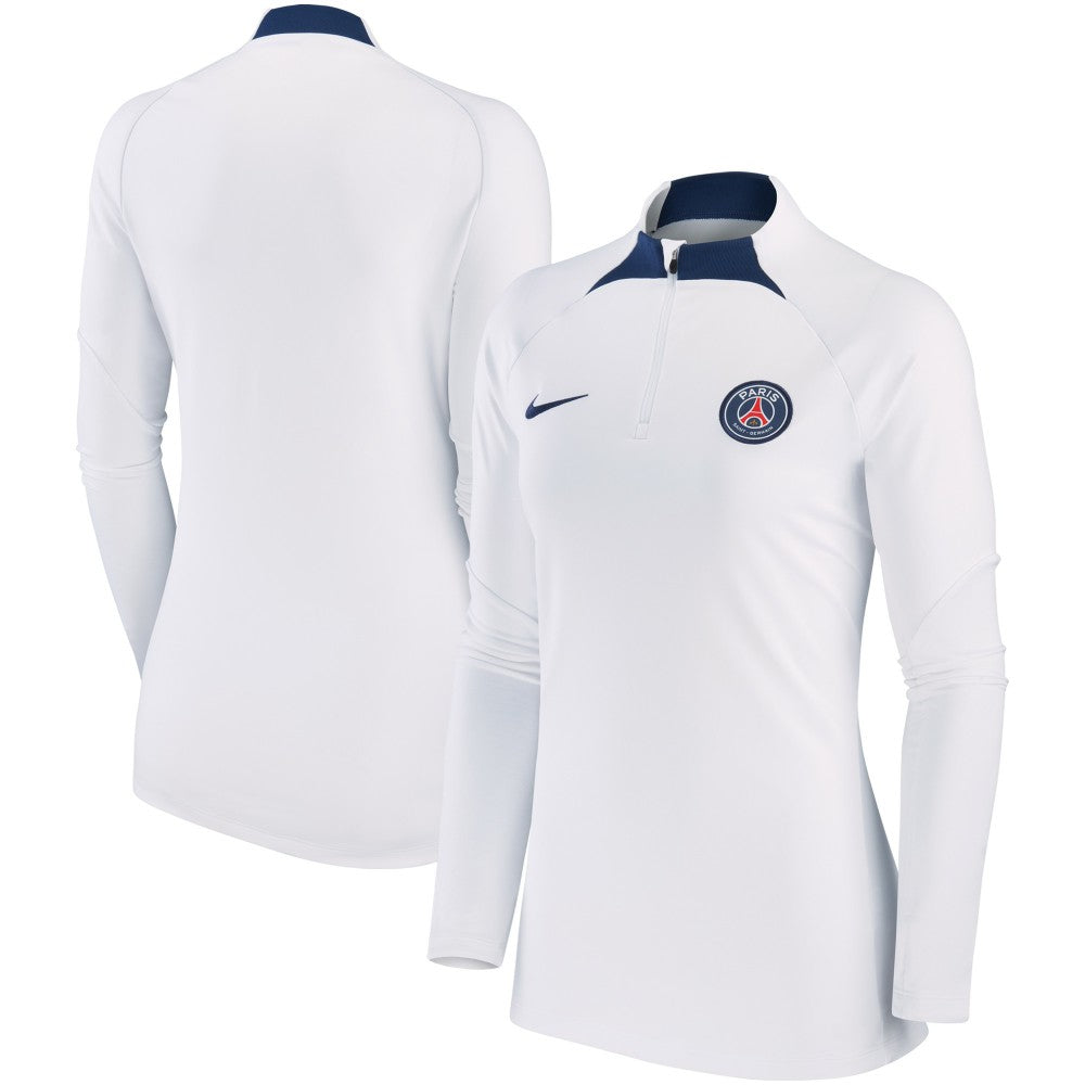Paris Saint-Germain Women's Strike Drill Raglan Performance Quarter-Zip Top White - Nike outlet
