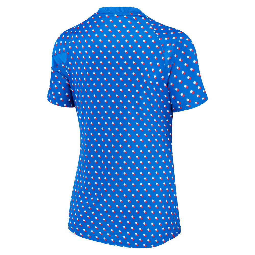 France Women's National Team Women's 2022/23 Away Pre-Match Performance Top Blue - Nike