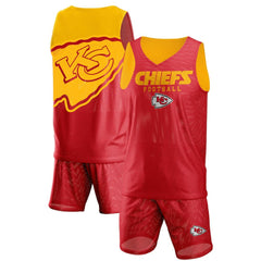 Kansas City Chiefs FOCO Colorblock Mesh V-Neck & Shorts Set Red