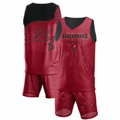 Tampa Bay Buccaneers FOCO Colorblock Mesh V-Neck & Shorts Set Red