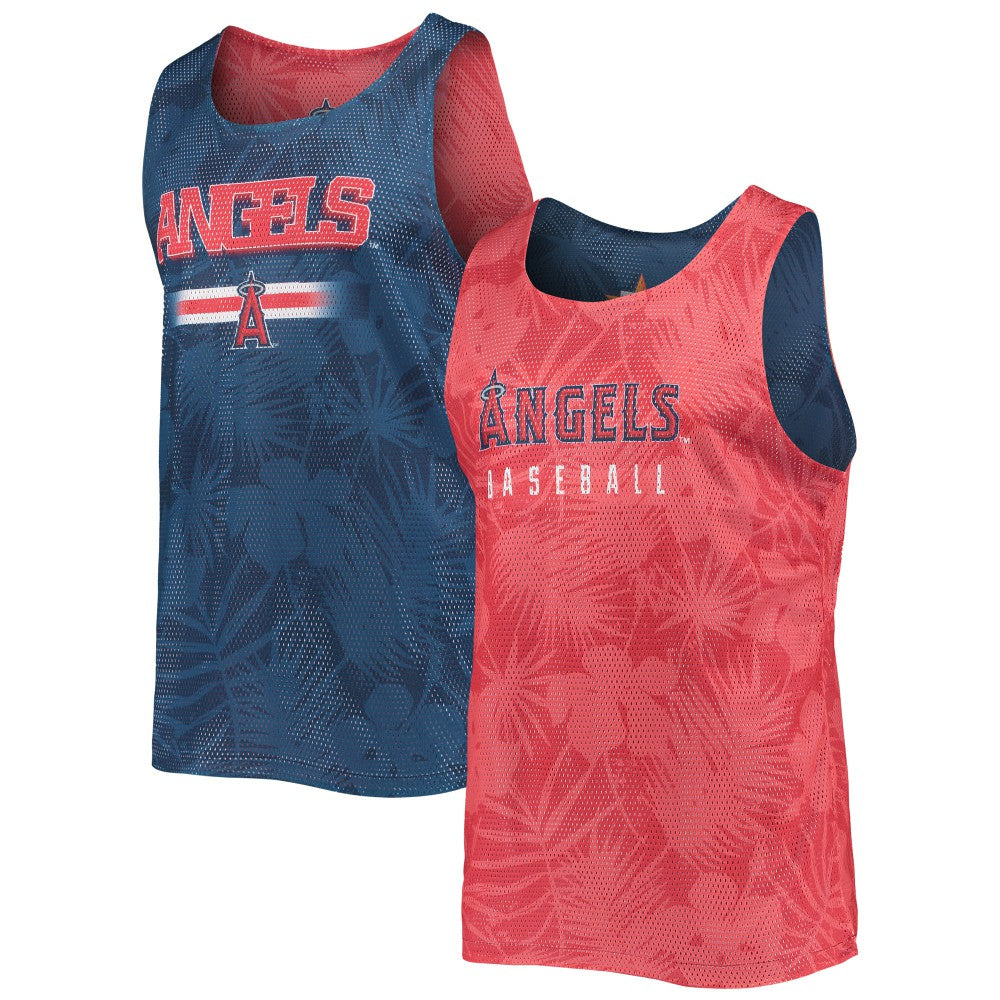 Los Angeles Angels FOCO Floral Reversible Mesh Tank Top - Red/Navy - MLB on Sale