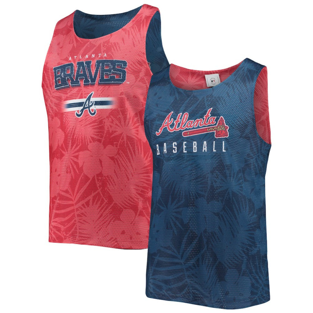 Atlanta Braves FOCO Floral Reversible Mesh Tank Top - Navy - MLB Discount