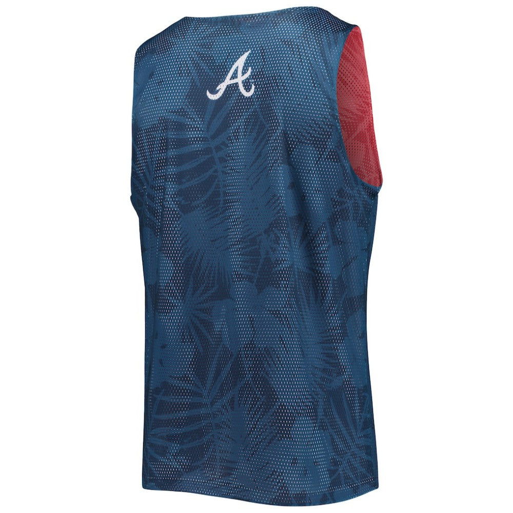 Atlanta Braves FOCO Floral Reversible Mesh Tank Top - Navy - MLB Discount