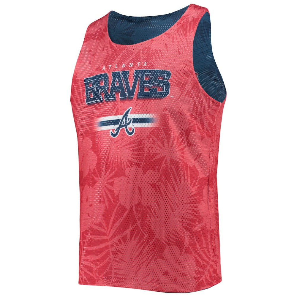 Atlanta Braves FOCO Floral Reversible Mesh Tank Top - Navy - MLB Discount