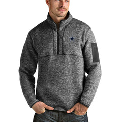 Dallas Cowboys Antigua Fortune Quarter-Zip Pullover Jacket Heathered Charcoal