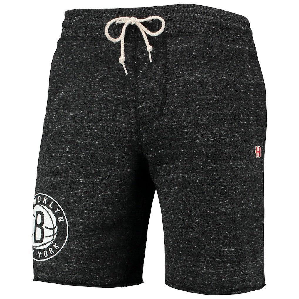 Brooklyn Nets Homage Primary Logo Tri-Blend Sweat Shorts Charcoal