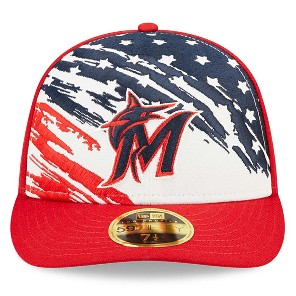 Miami Marlins New Era 2022 4th of July Low Profile 59FIFTY Fitted Hat - Red - New Era Sale