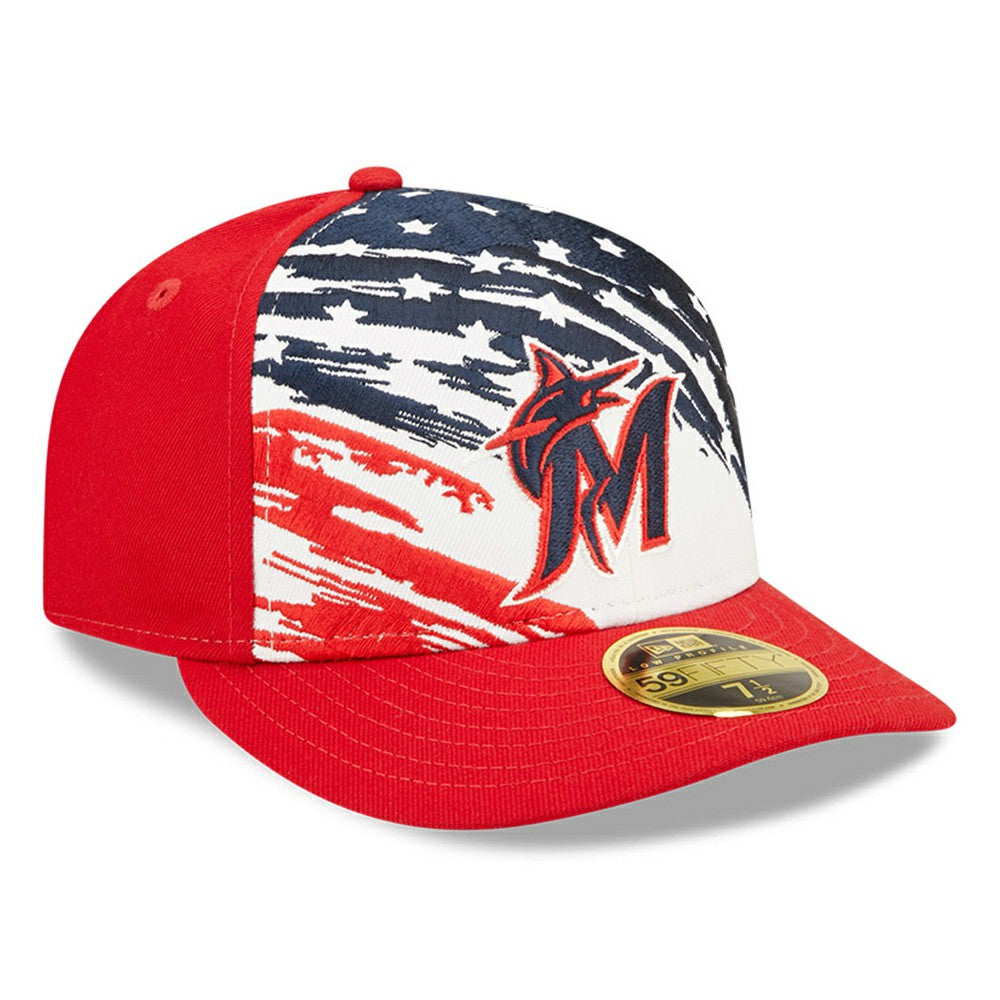 Miami Marlins New Era 2022 4th of July Low Profile 59FIFTY Fitted Hat - Red - New Era Sale