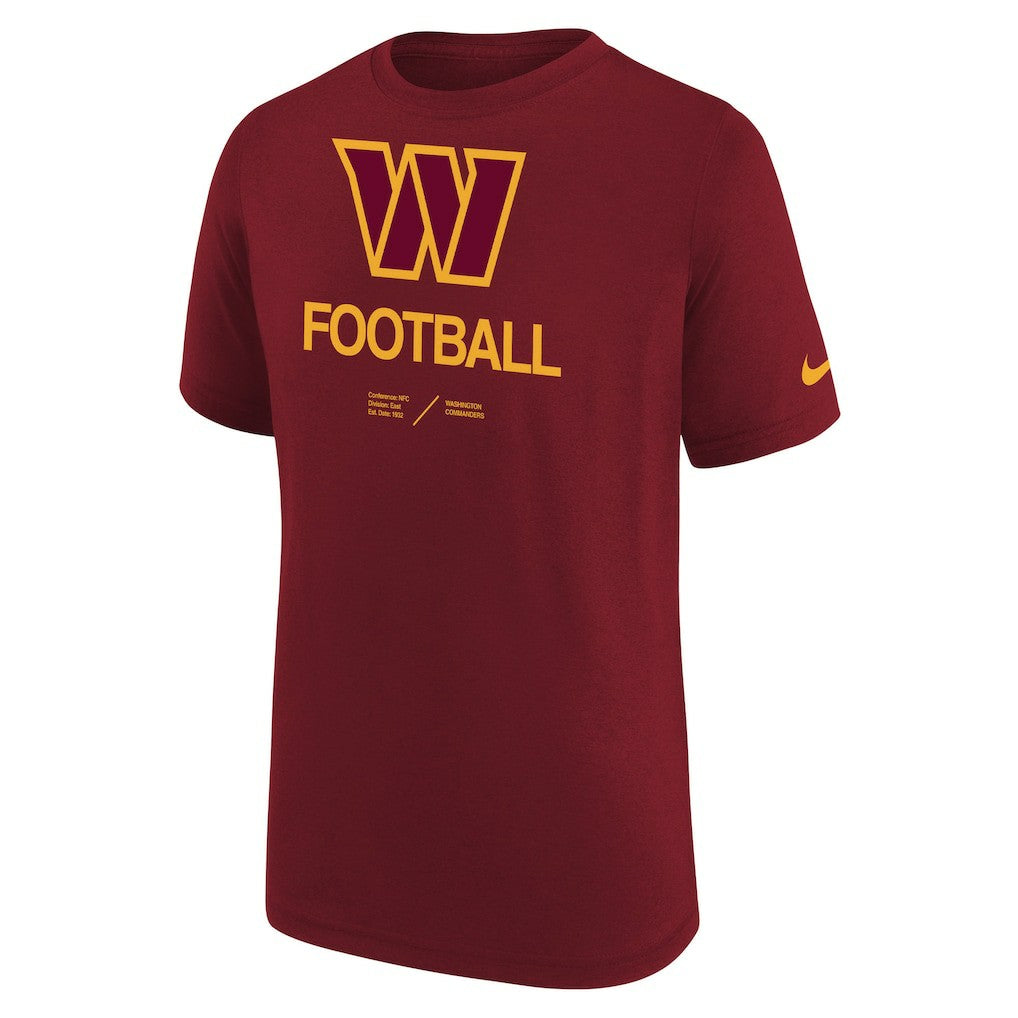 Nike Washington Commanders Youth Sideline Legend Performance T-Shirt Burgundy
