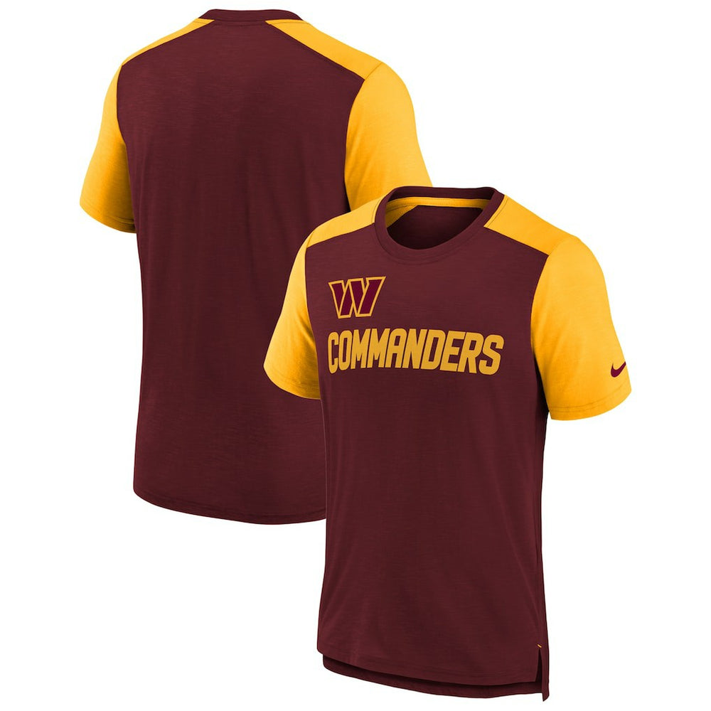 Nike Washington Commanders Youth Colorblock Team Name T-Shirt Heathered Burgundy/Heathered Gold