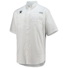 Columbia Dallas Cowboys Tamiami Omni-Shade Button-Down Short Sleeve Shirt White