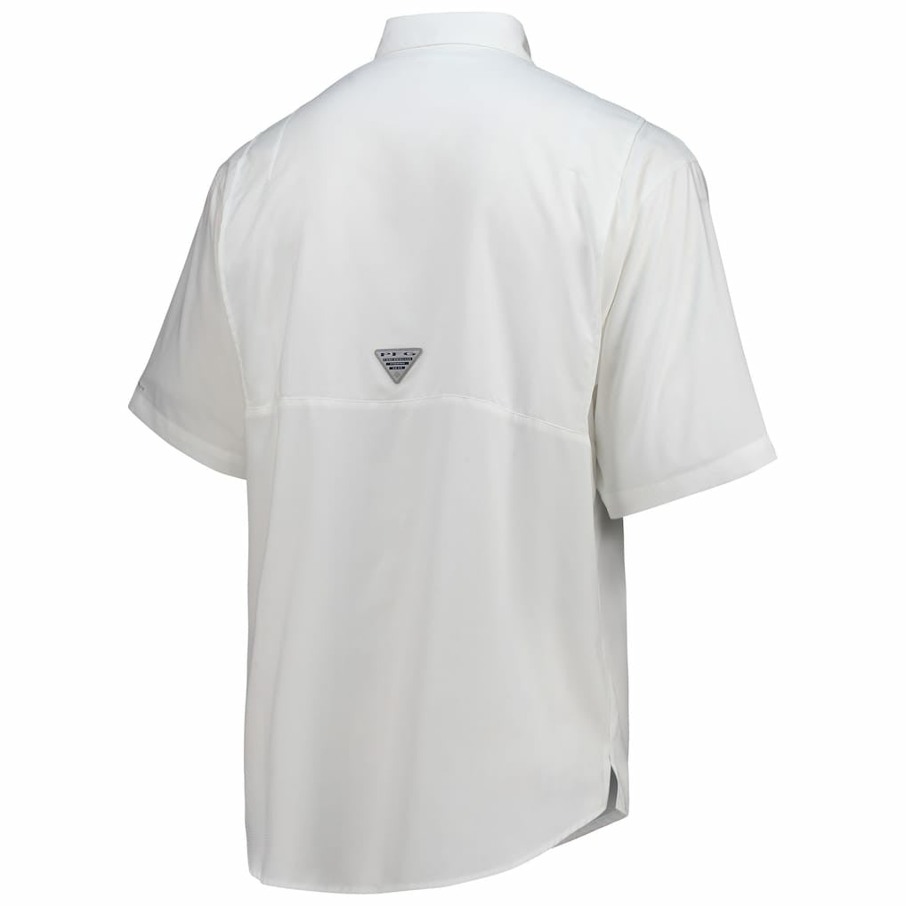 Columbia Dallas Cowboys Tamiami Omni-Shade Button-Down Short Sleeve Shirt White
