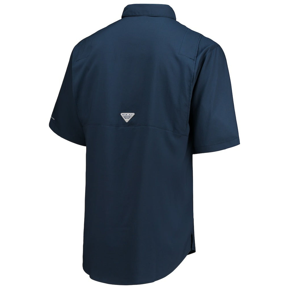 Columbia Dallas Cowboys Tamiami Omni-Shade Button-Down Short Sleeve Shirt Navy