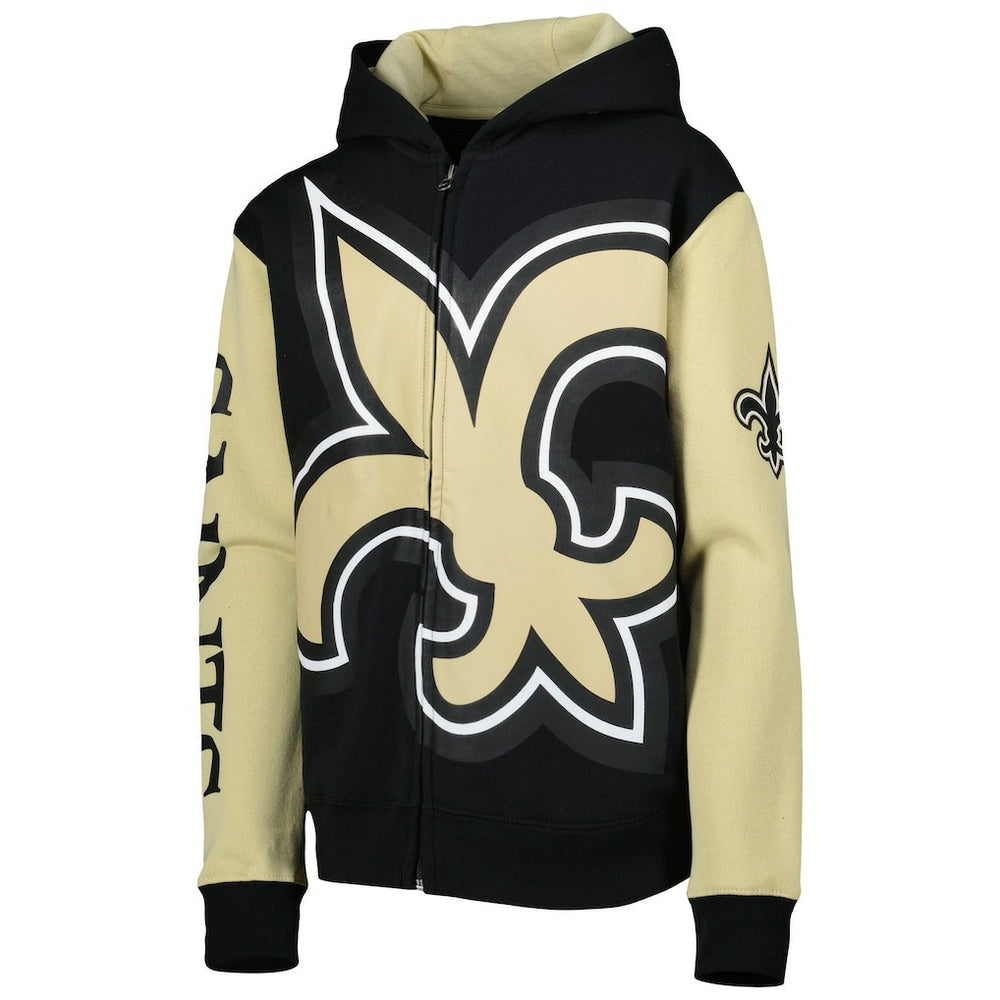 New Orleans Saints Youth Poster Board Full-Zip Hoodie Black/Gold