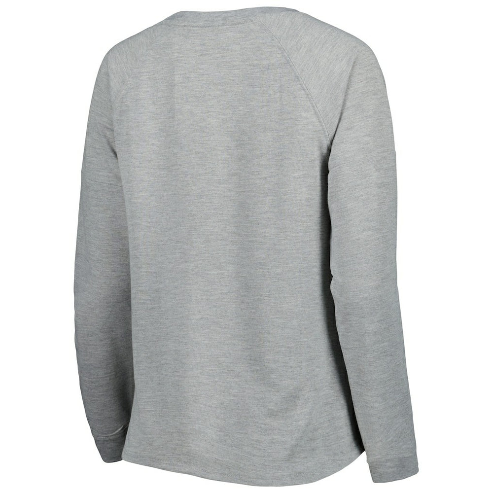 Green Bay Packers Juniors All Striped Up Raglan Long Sleeve T-Shirt Heathered Gray