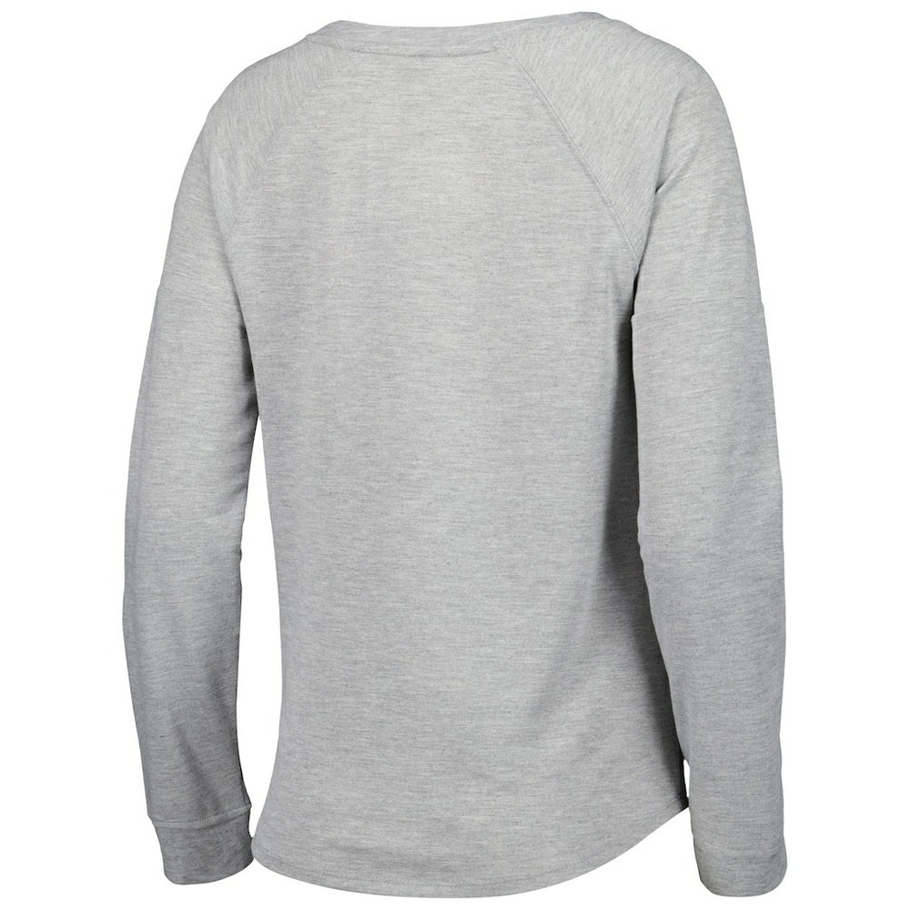 Las Vegas Raiders Juniors All Striped Up Raglan Long Sleeve T-Shirt Heathered Gray